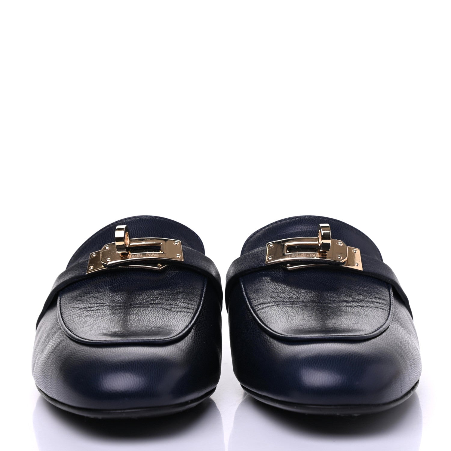 Hermes Goatskin Oz Mules 35 Bleu Indigo 2 of 10