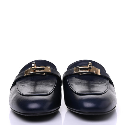 Hermes Goatskin Oz Mules 35 Bleu Indigo 2 of 10