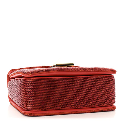 Valentino Garavani Nappa Beaded One Stud Chain Clutch Red 4 of 9