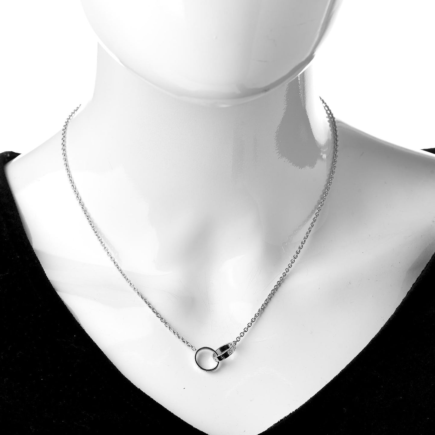 18K White Gold Interlocking LOVE Necklace