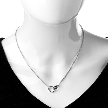 Cartier 18K White Gold Interlocking LOVE Necklace 2 of 4