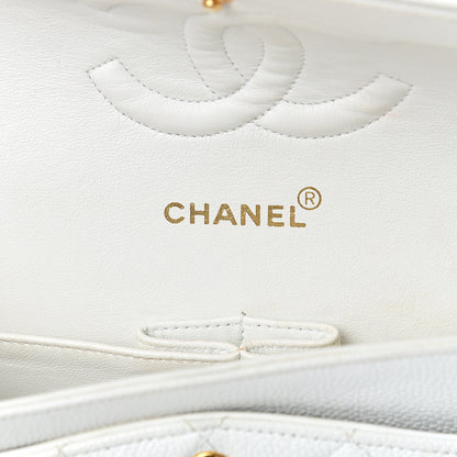 Chanel Caviar Quilted Medium Double Flap White 5 of 19