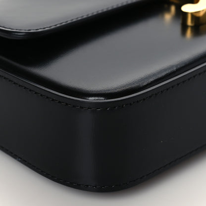 Celine Shiny Calfskin Triomphe Chain Shoulder Bag Black 7 of 8