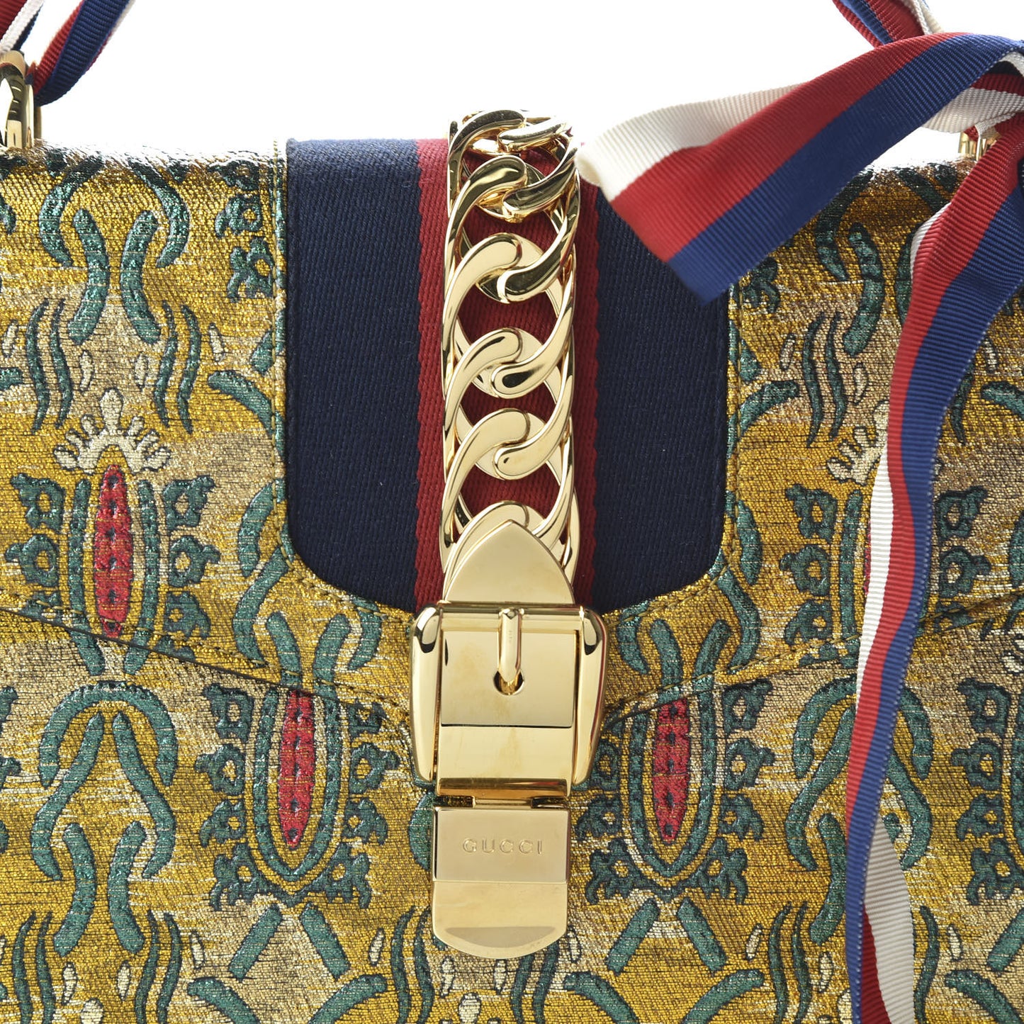 Iridescent Brocade Small Sylvie Shoulder Bag Gold