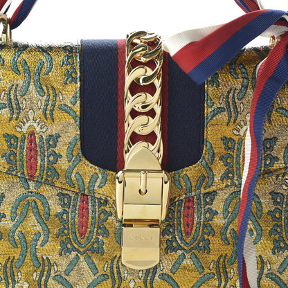Gucci Iridescent Brocade Small Sylvie Shoulder Bag Gold 10 of 10