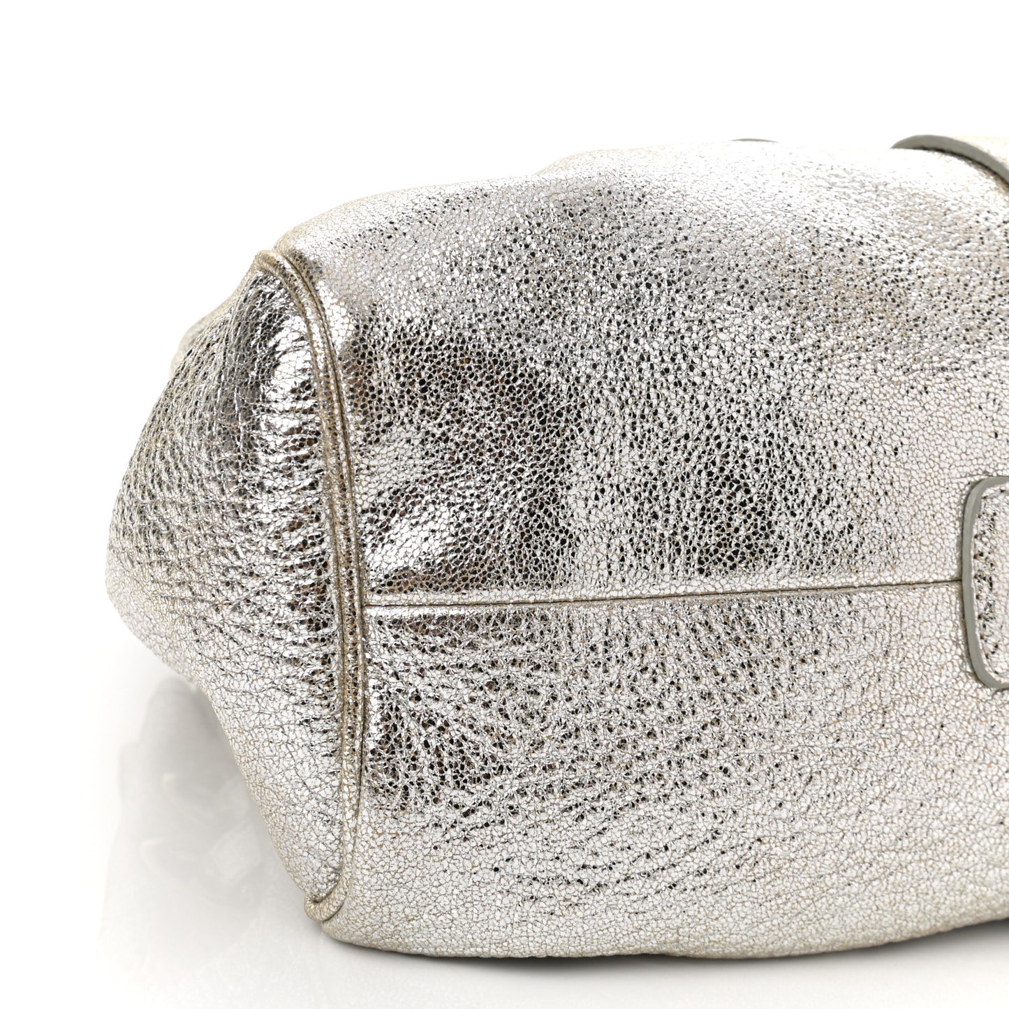 Metallic Calfskin Riki Bag Silver