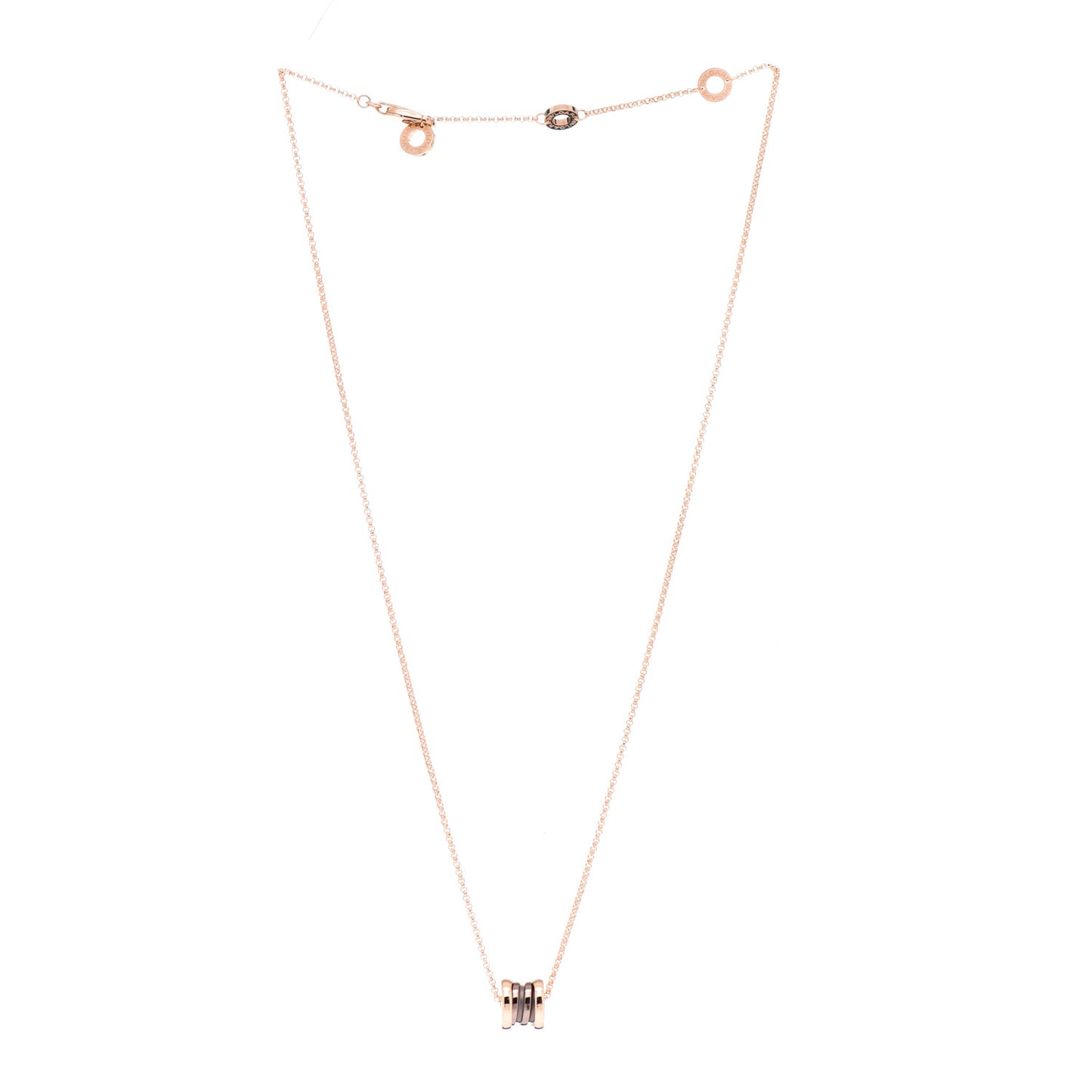 18K Rose Gold Cermet Small B.Zero1 Pendant Necklace