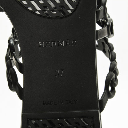 Hermes Rubber Chaine d'Ancre Nude Sandals 37 Black 7 of 7