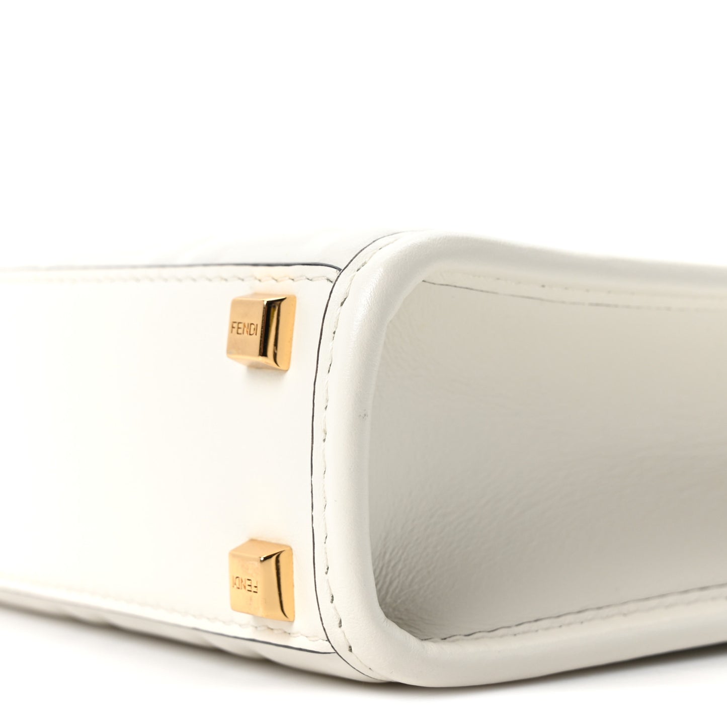 Vitello Plexiglass FF Embossed Mini Fendi Sunshine Shopper Tote White