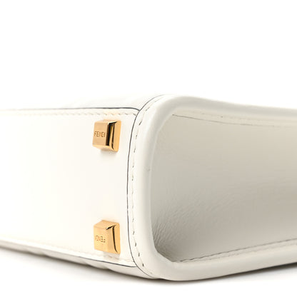 Fendi Vitello Plexiglass FF Embossed Mini Fendi Sunshine Shopper Tote White 9 of 9