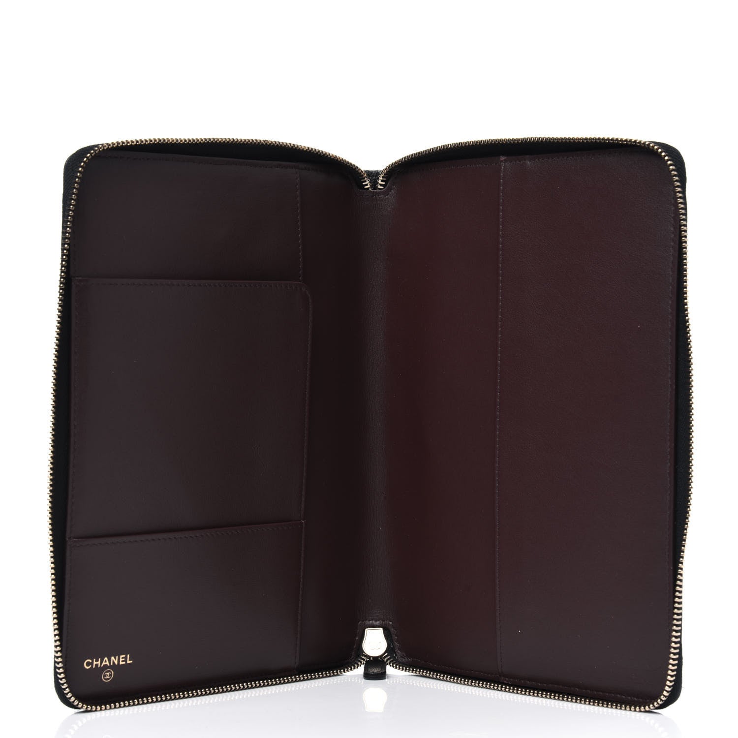 Chanel Caviar Quilted Zip Around Notebook Agenda Cover Black 5 of 9