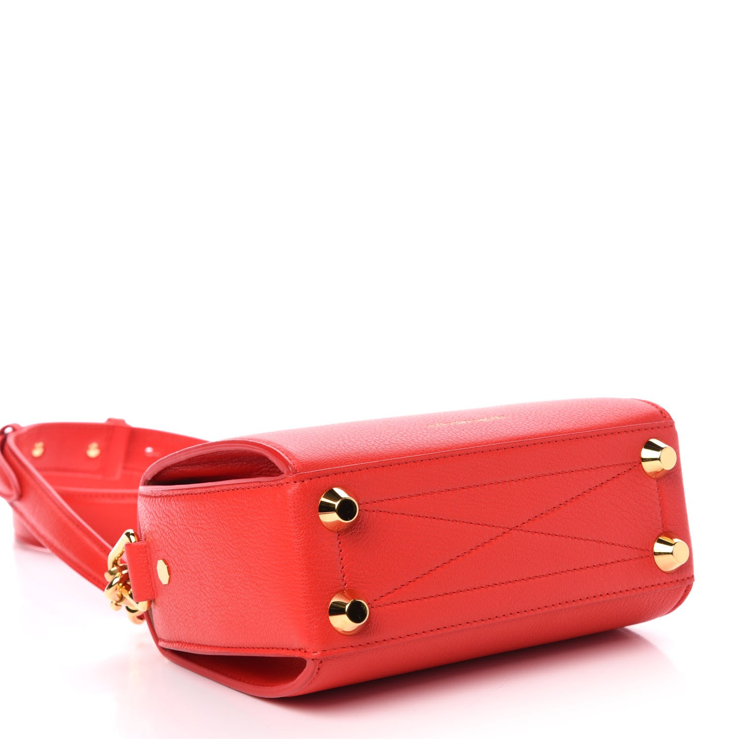 Alexander McQueen Silky Amish Grain Calfskin Box Shoulder Bag 19 Red 4 of 10