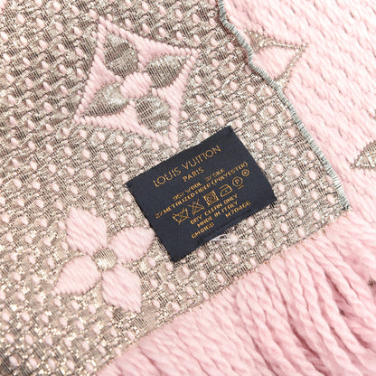 Louis Vuitton Wool Silk Logomania Shine Scarf Pink 3 of 3