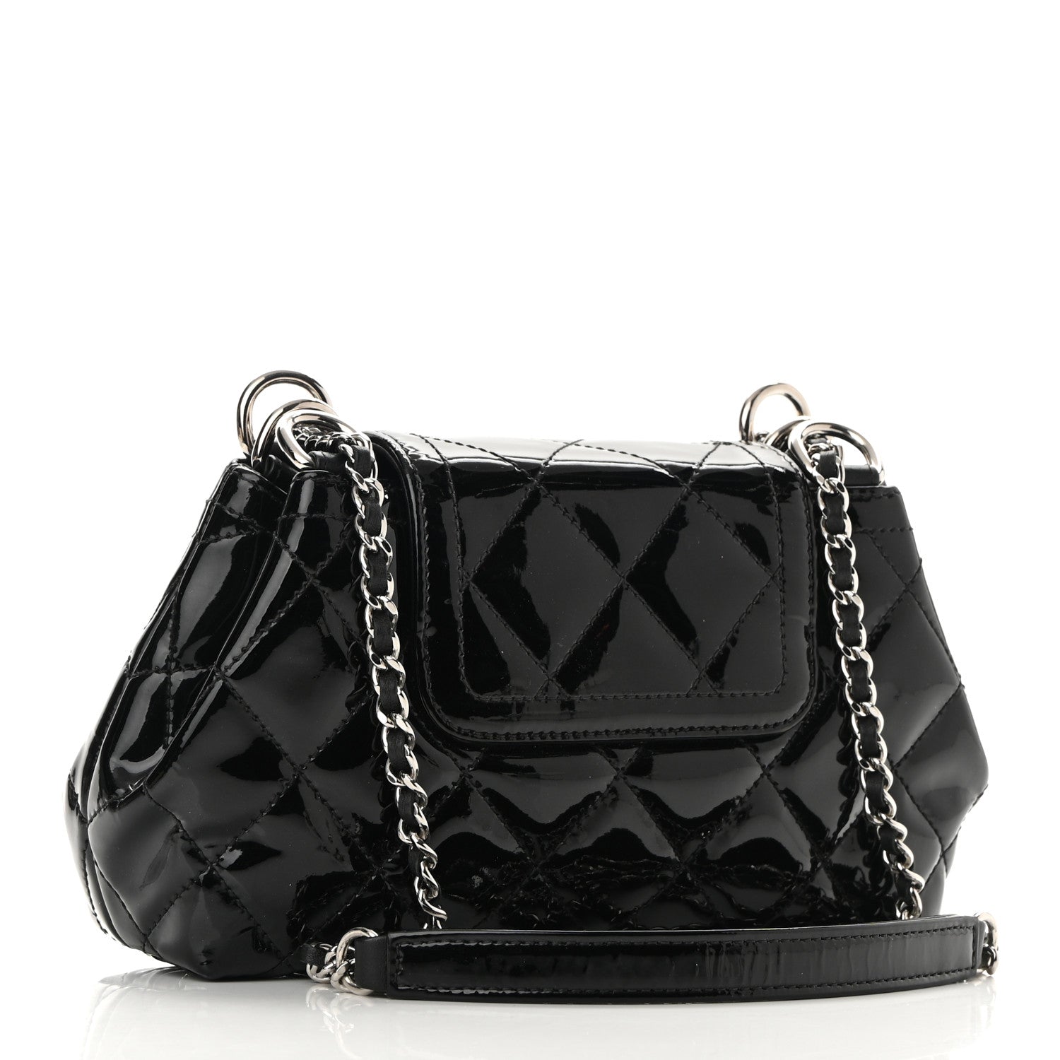 Chanel Patent Quilted Coco Shine Small Accordion Flap Black 3 of 10