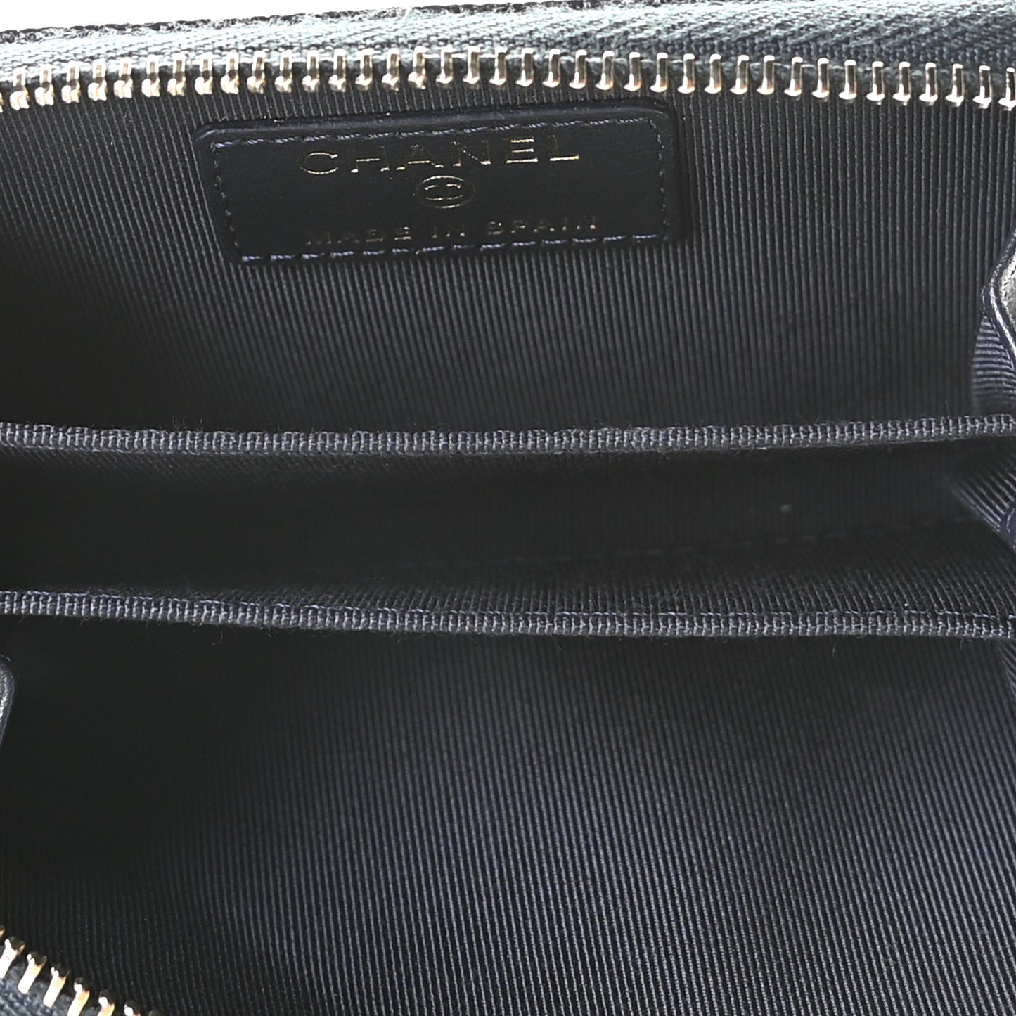 Caviar Quilted Zip Coin Purse Navy Blue