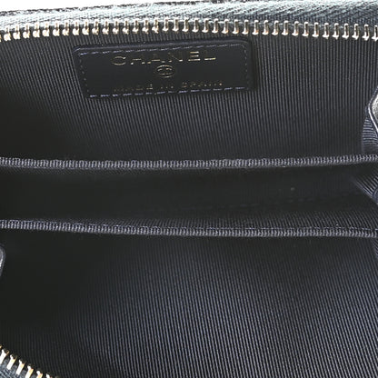 Chanel Caviar Quilted Zip Coin Purse Navy Blue 8 of 9