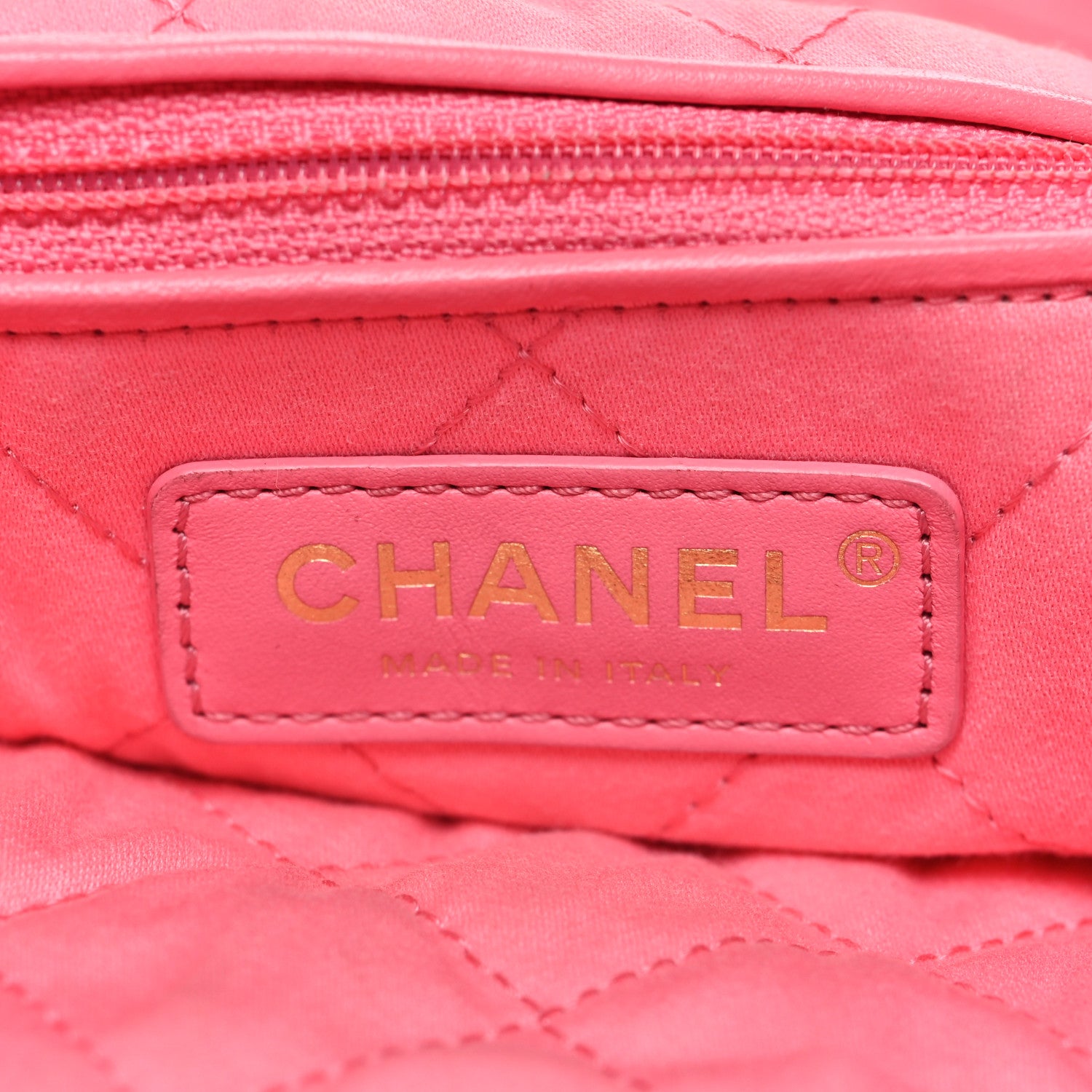 Chanel Shiny Calfskin Quilted Chanel 22 Drawstring Bag Coral Pink Coral Pink 7 of 11
