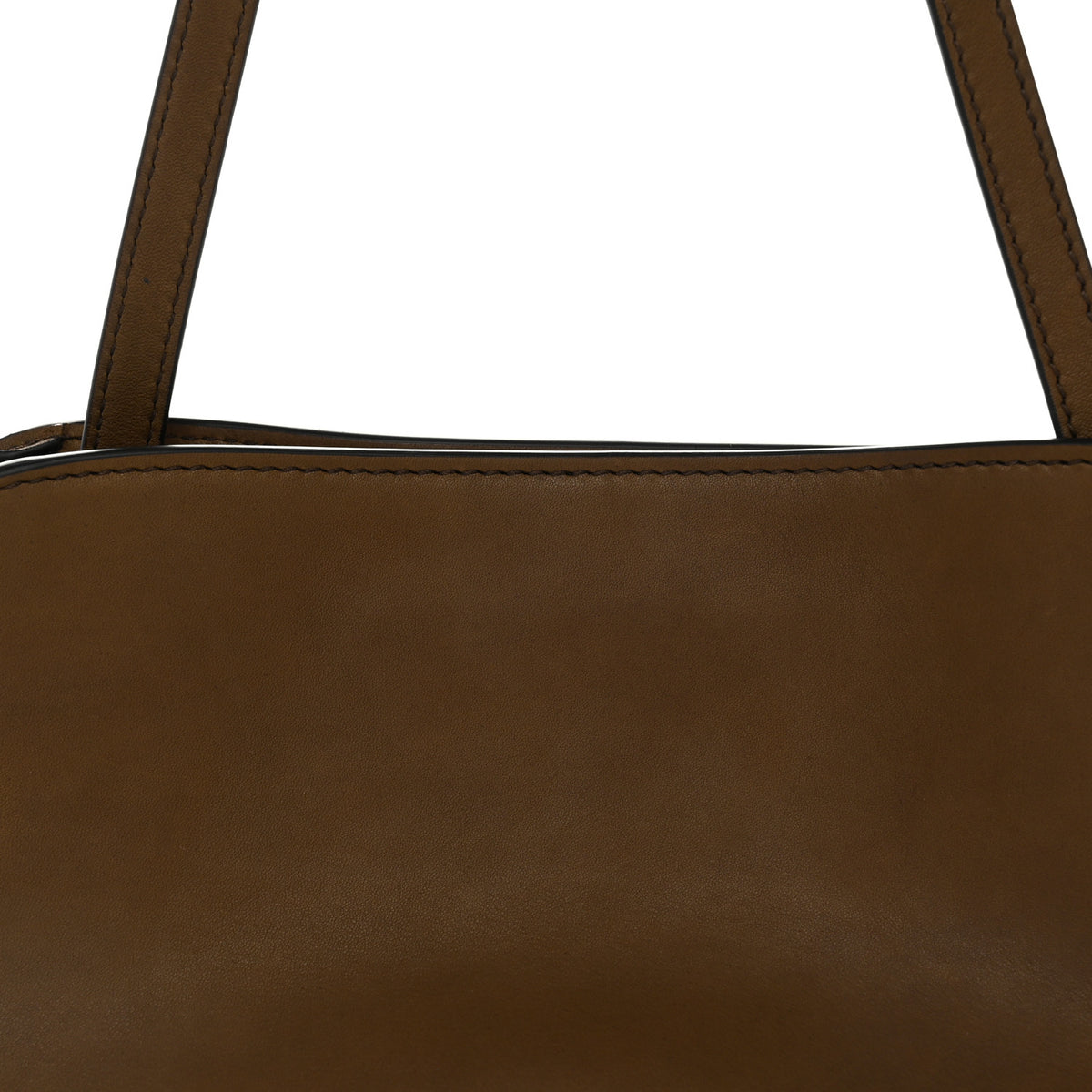 Polished Saddle Calfskin Peggy Clutch Dark Muschio