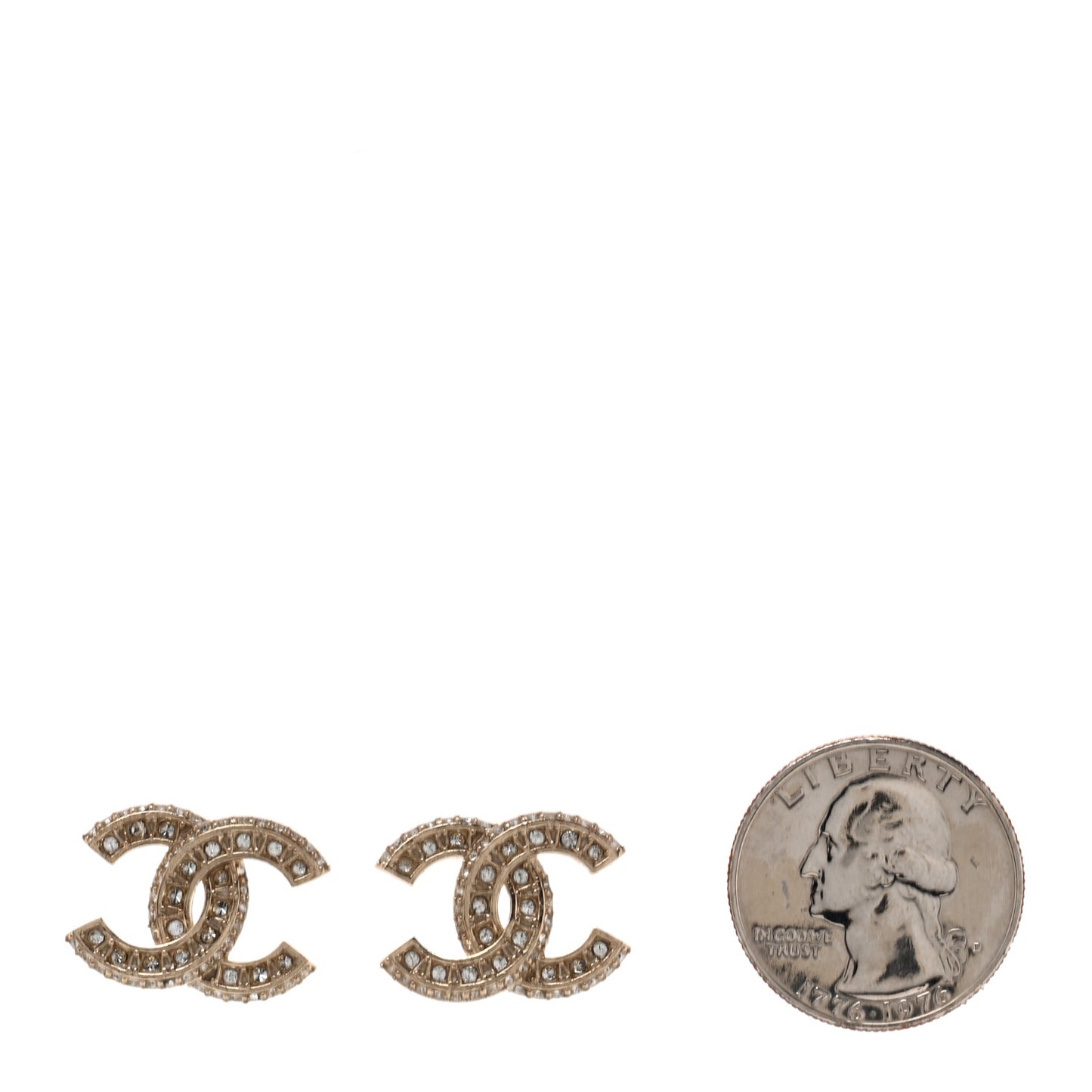 Crystal Timeless CC Earrings Light Gold