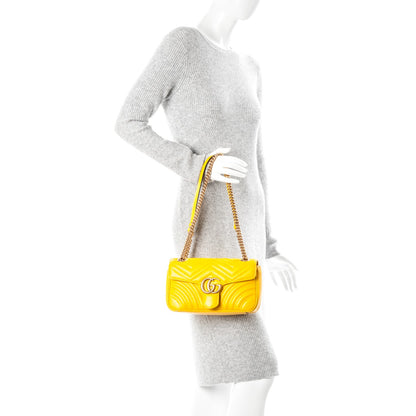 Gucci Calfskin Matelasse Small GG Marmont Shoulder Bag Stone Topaz 2 of 7