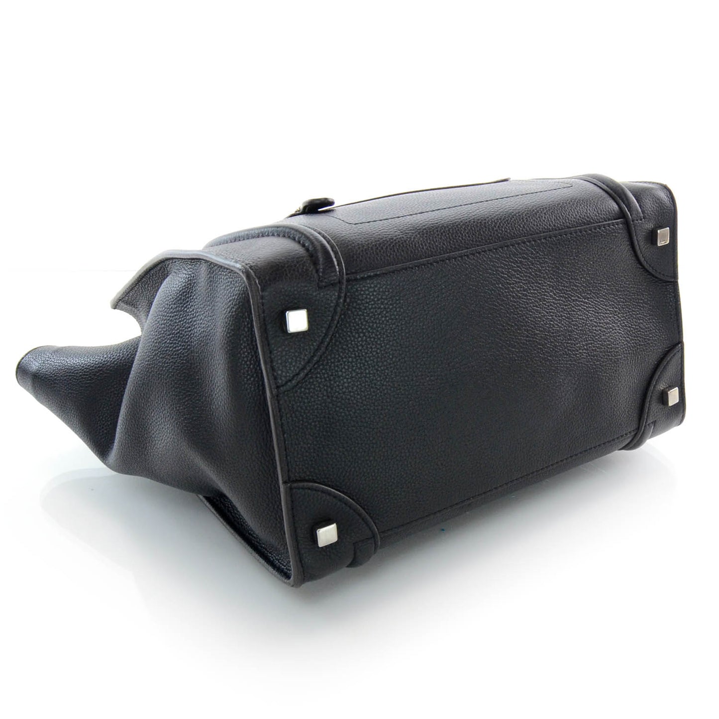 Drummed Calfskin Mini Luggage Black