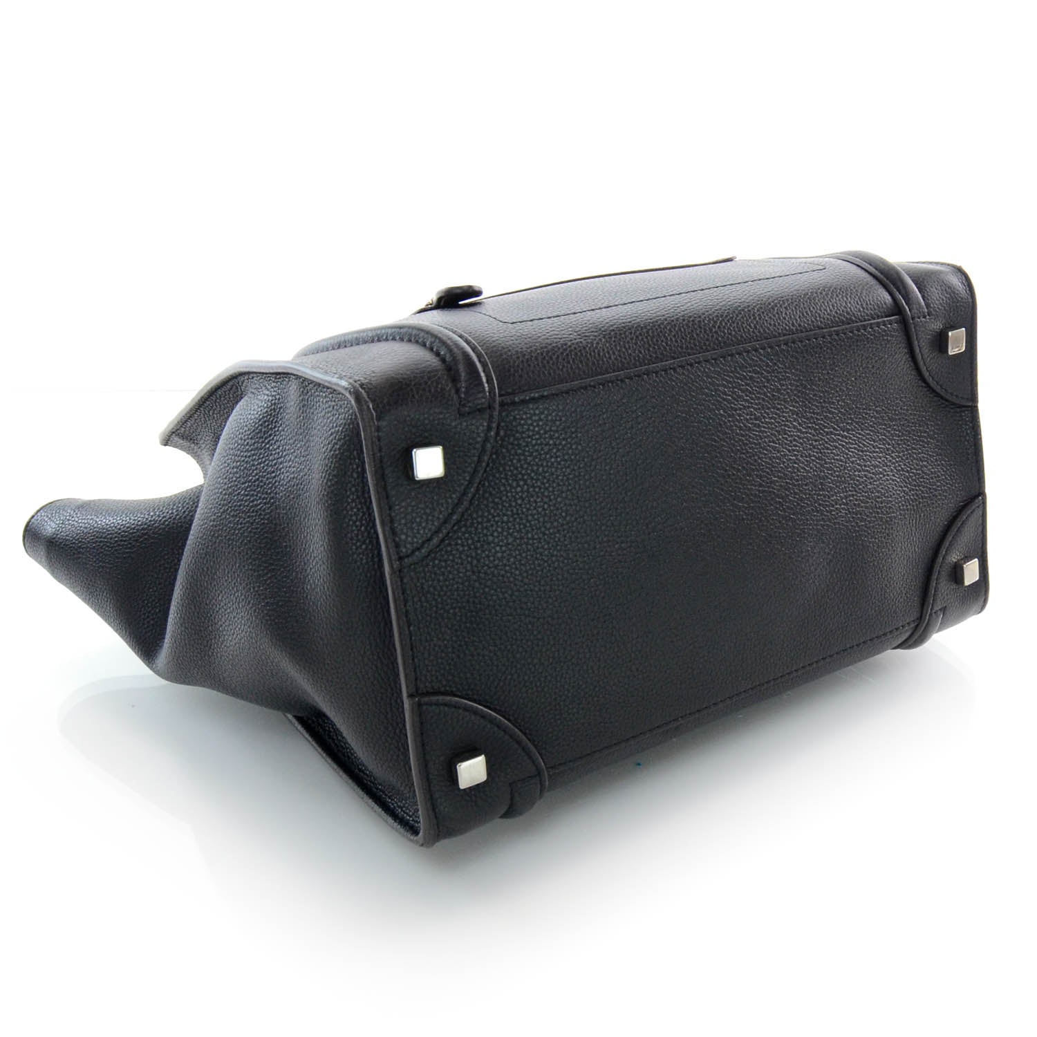 Celine Drummed Calfskin Mini Luggage Black 4 of 9