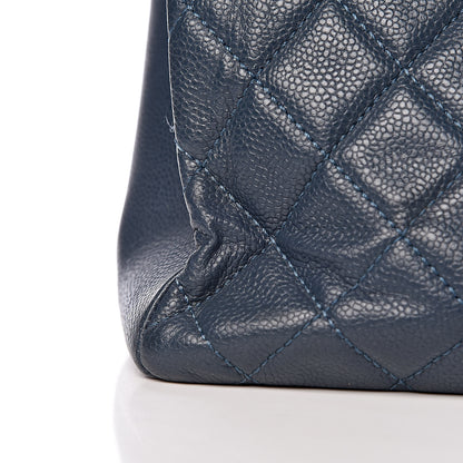 Chanel Caviar Quilted Grand Shopping Tote GST Dark Blue 8 of 14