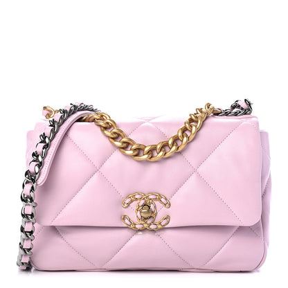Chanel Lambskin Quilted Medium Chanel 19 Flap Light Pink 1 of 8