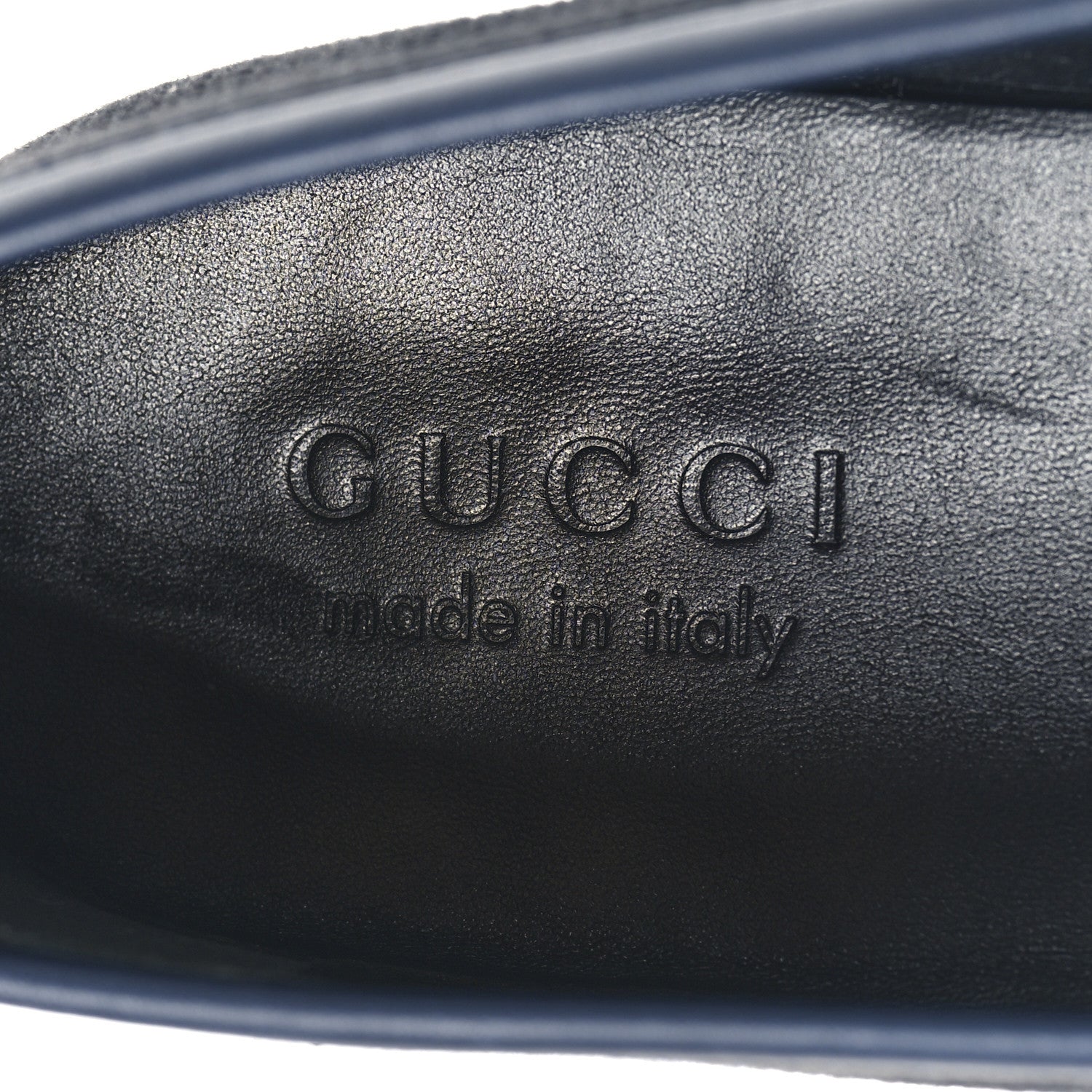 Gucci Canvas Horsebit Mens Jordaan Loafers 9 Black Blue Agata 9 of 11