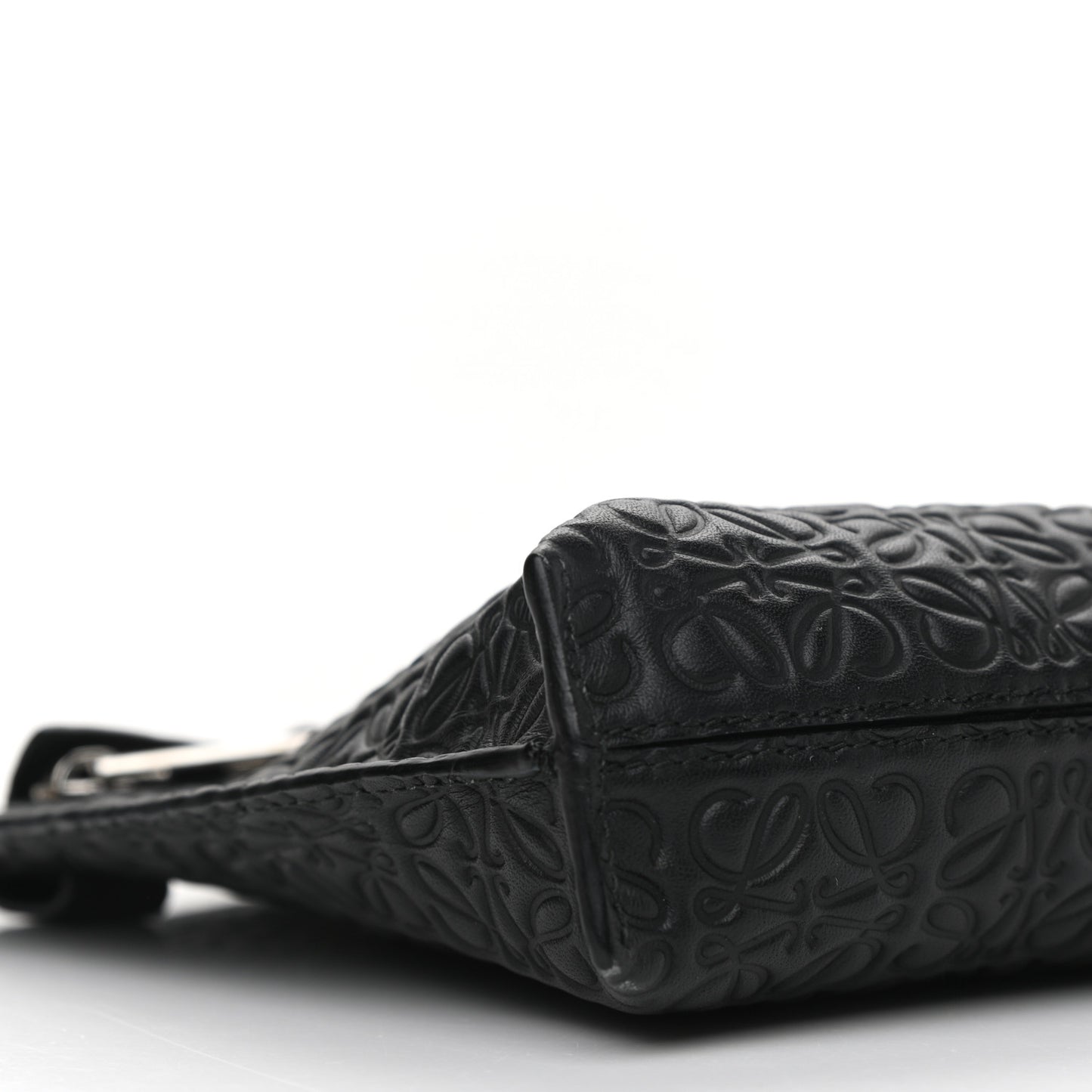 Calfskin Embossed Medium Repeat T Pouch Black