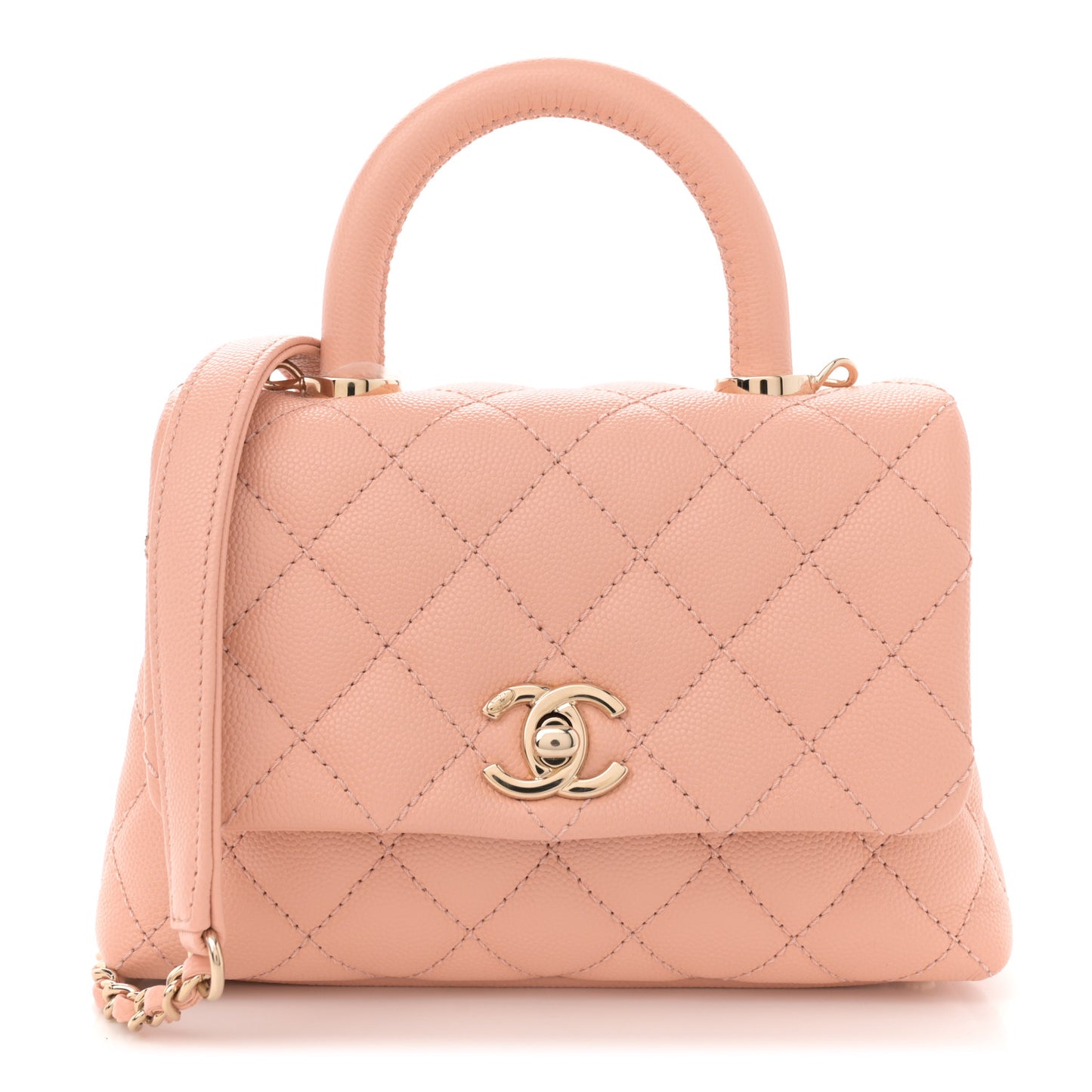 Caviar Quilted Extra Mini Coco Handle Flap Light Pink