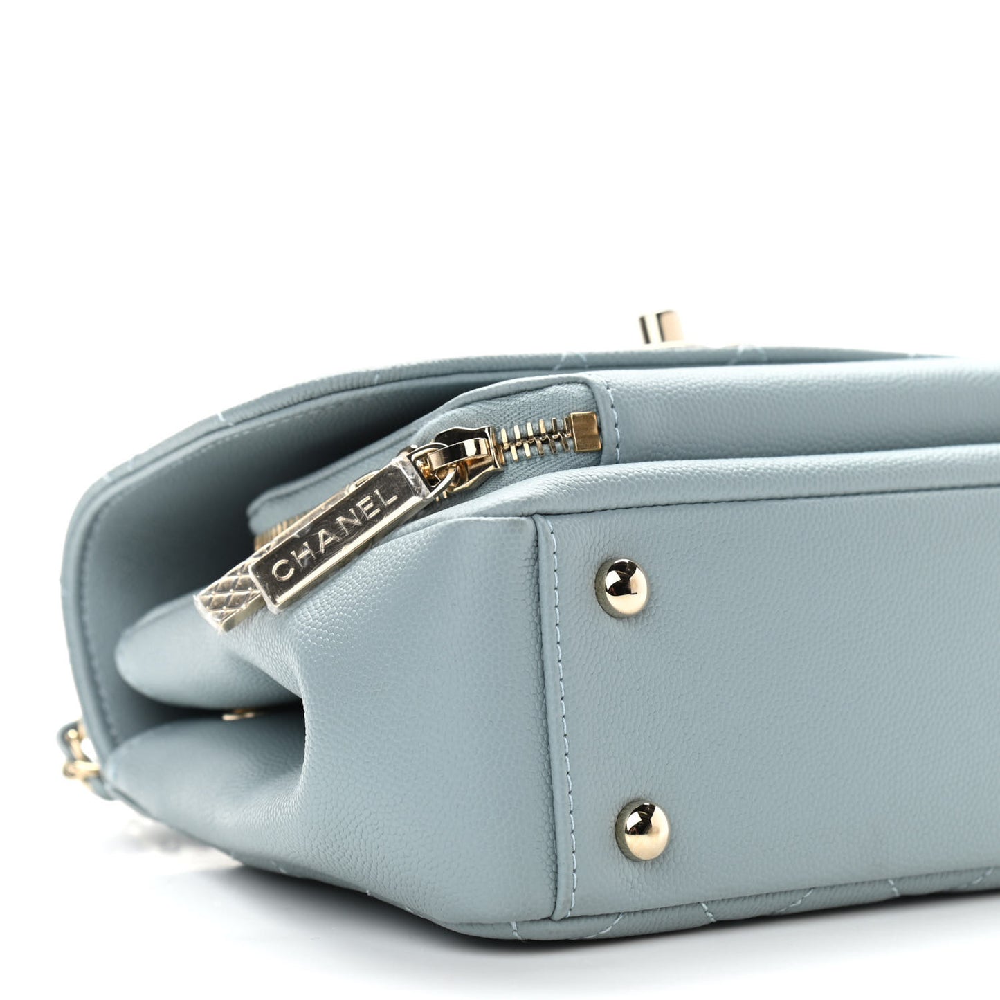Caviar Quilted Small Business Affinity Flap Light Blue