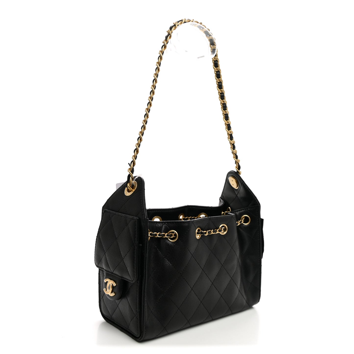 Caviar Quilted Mini Chanel 25 Handbag Black