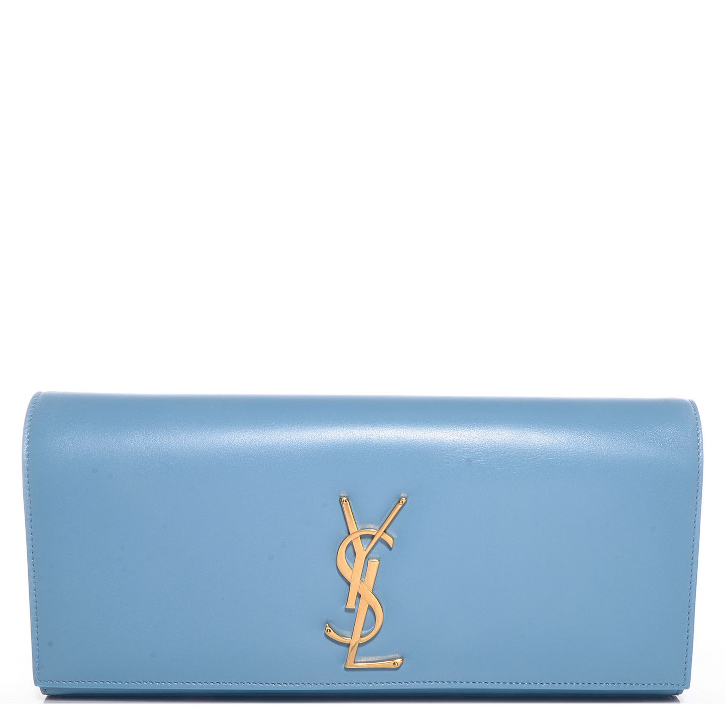 Calfskin Classic Monogram Clutch Ice Blue