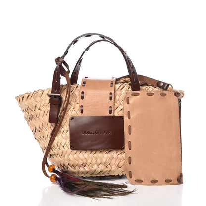 Dolce & Gabbana Woven Raffia Straw Tote Brown 4 of 13
