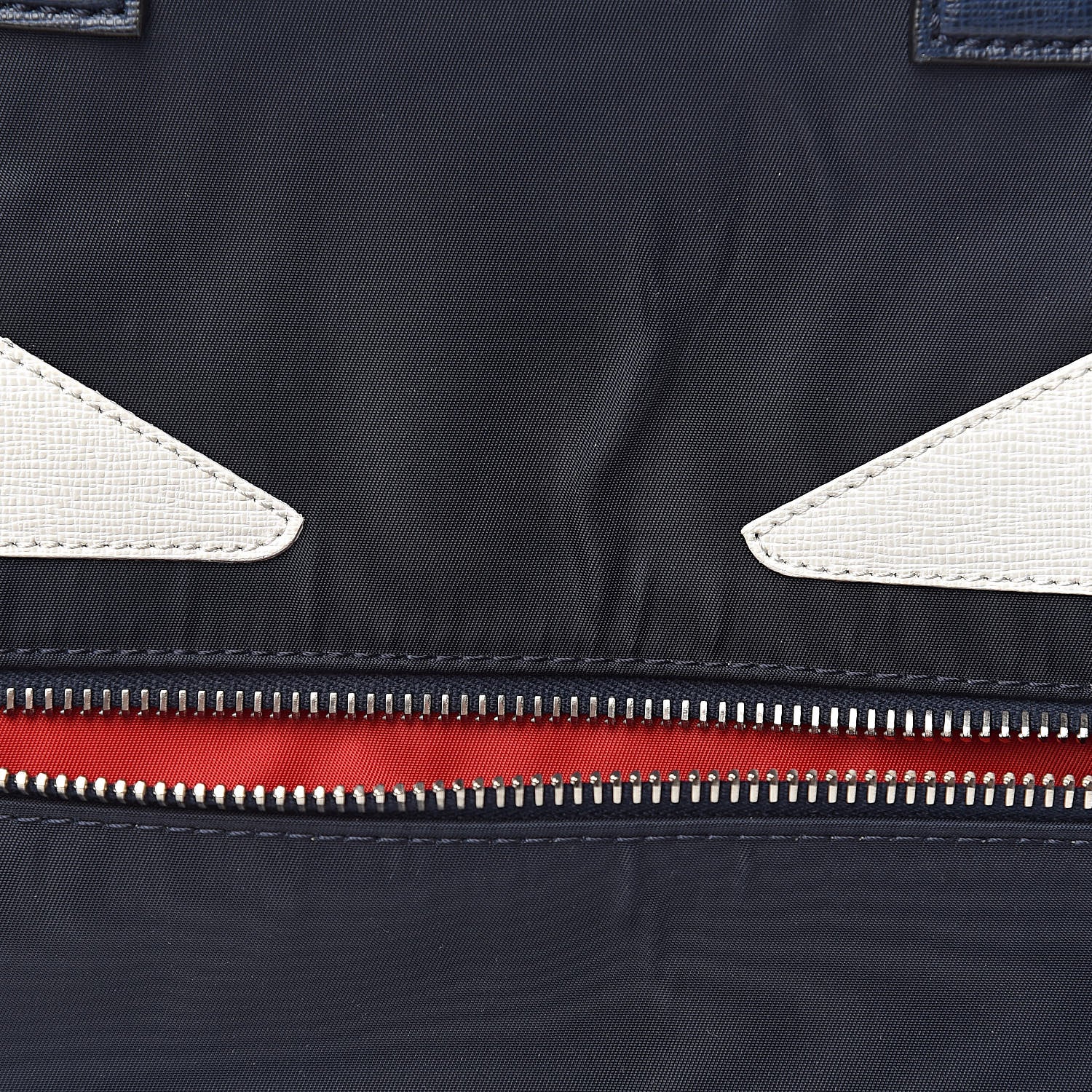 Fendi Nylon Vitello Elite Monster Eyes Tote Blue Scuro White Multicolor 16 of 16