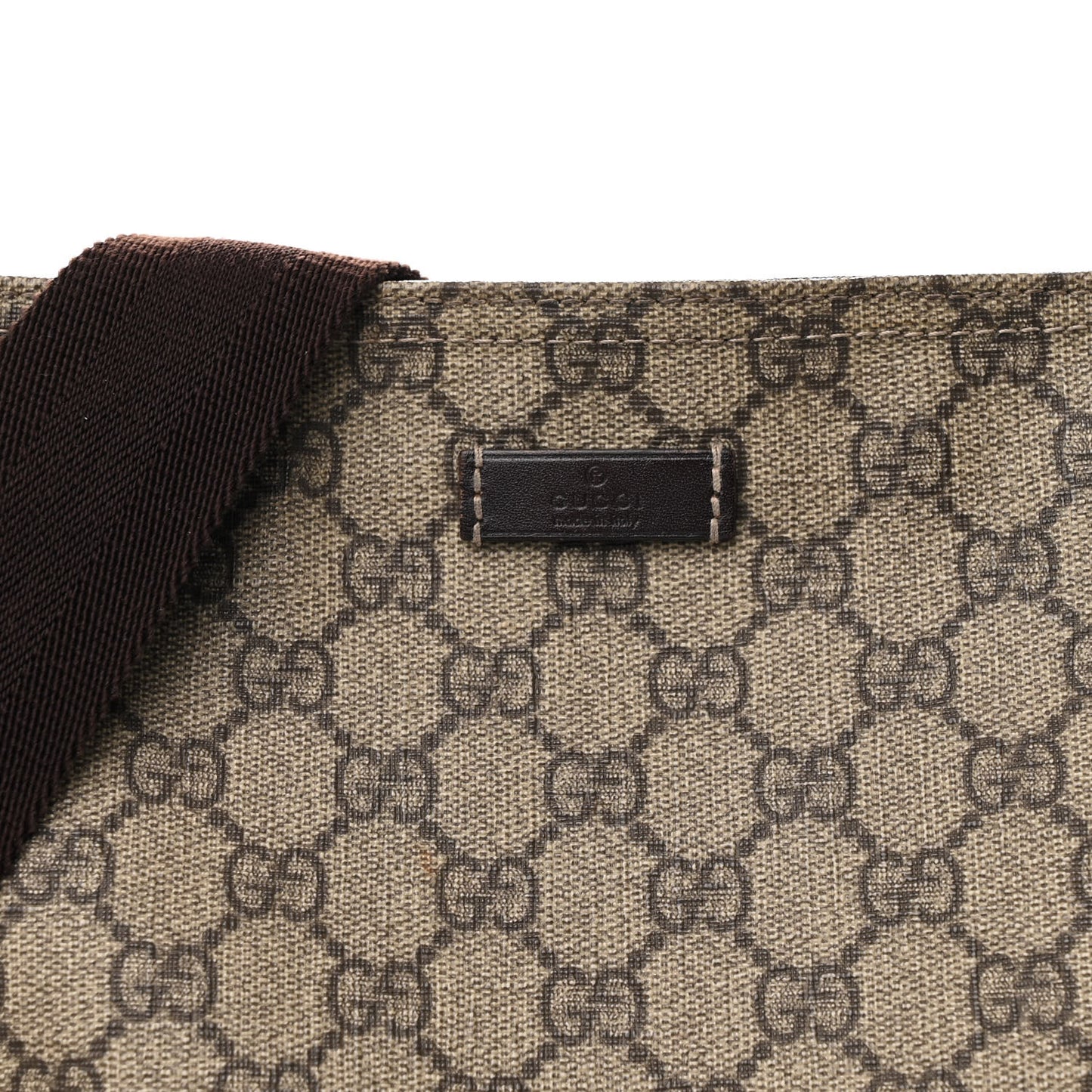 GG Supreme Monogram Medium Flat Messenger Bag Dark Brown