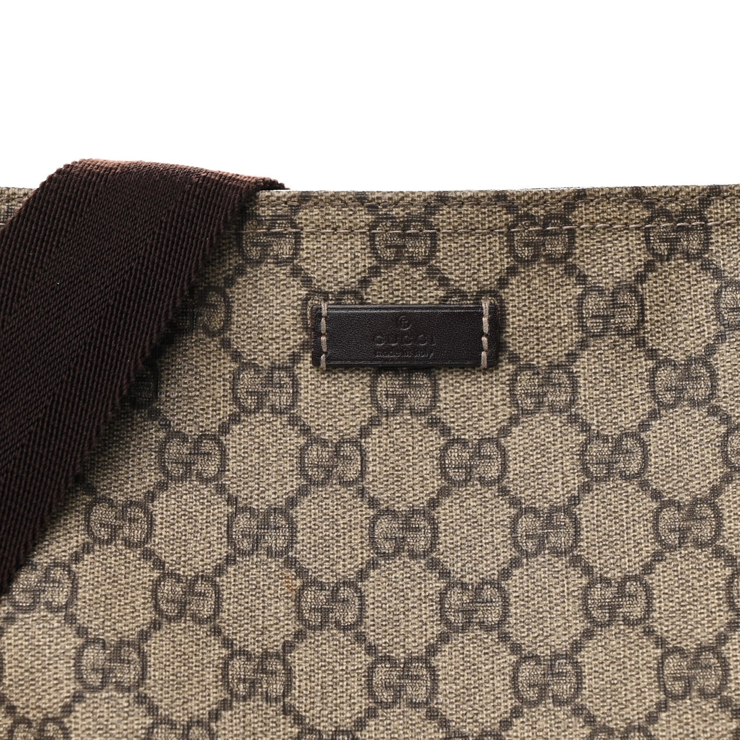 Gucci GG Supreme Monogram Medium Flat Messenger Bag Dark Brown 8 of 10