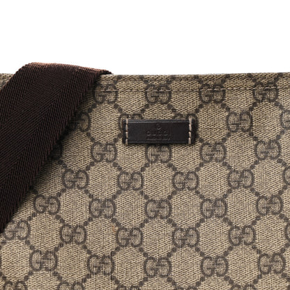 Gucci GG Supreme Monogram Medium Flat Messenger Bag Dark Brown 8 of 10