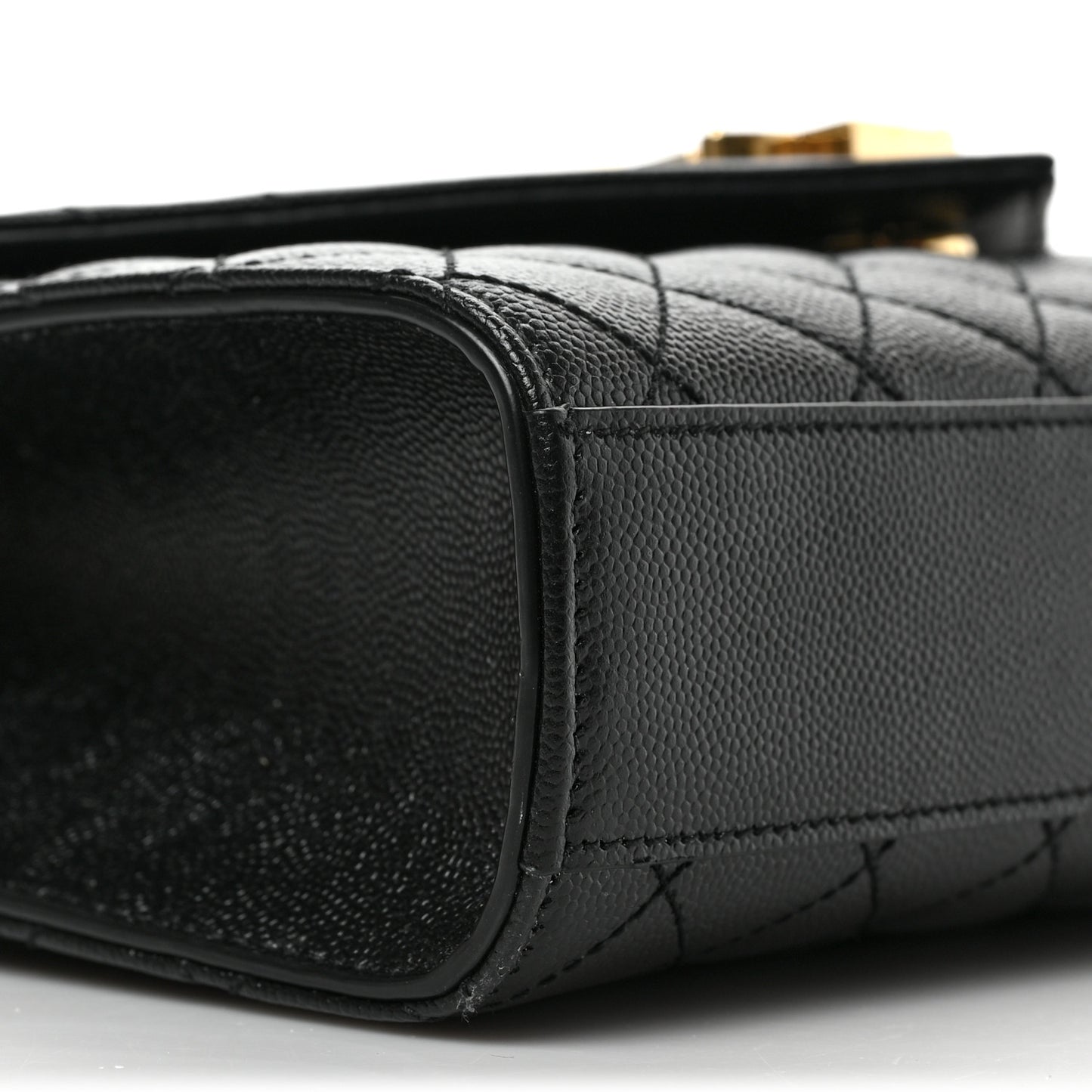 Grain De Poudre Textured Mixed Matelasse Triquilt Medium Monogram Satchel Black
