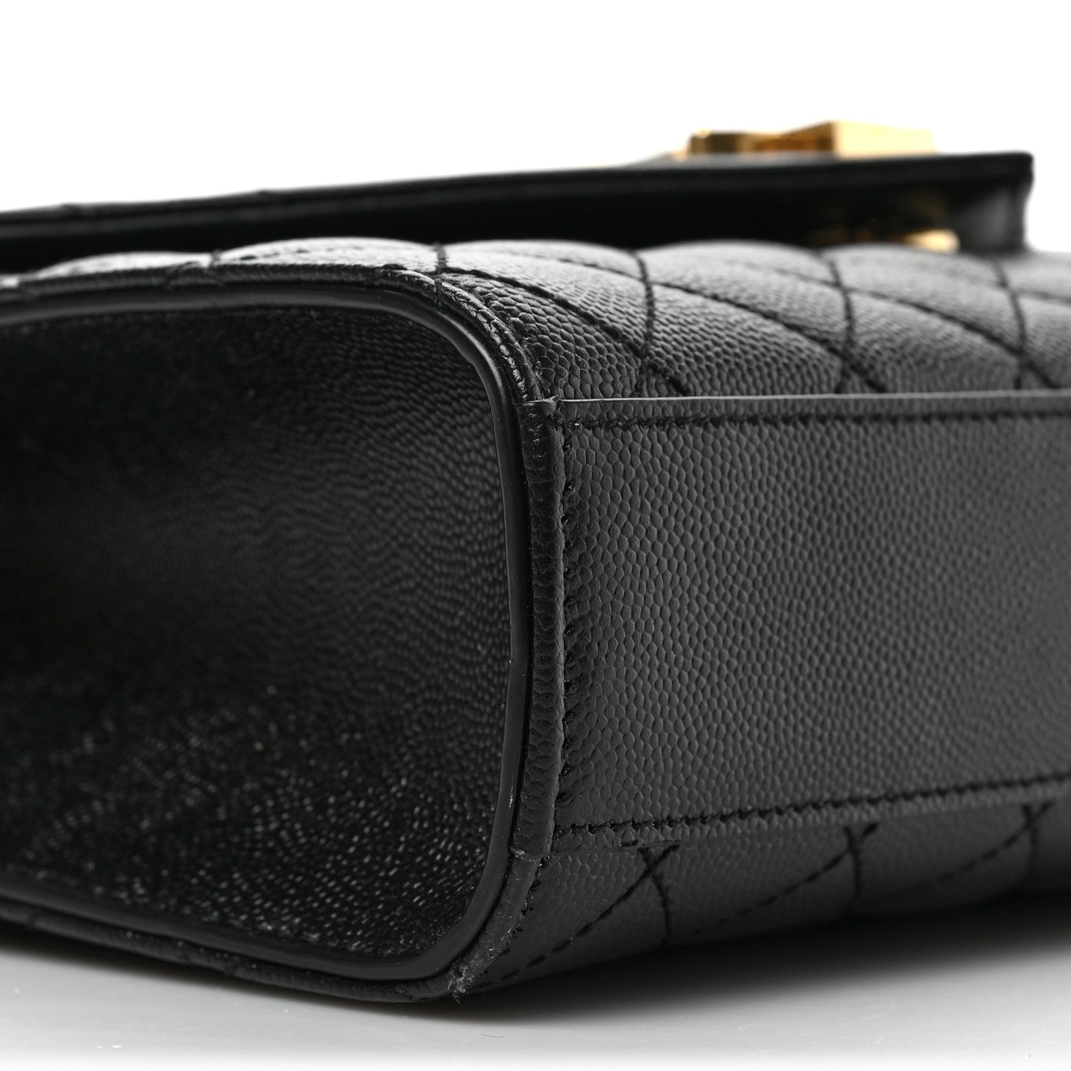 Saint Laurent Grain De Poudre Textured Mixed Matelasse Triquilt Medium Monogram Satchel Black 7 of 8