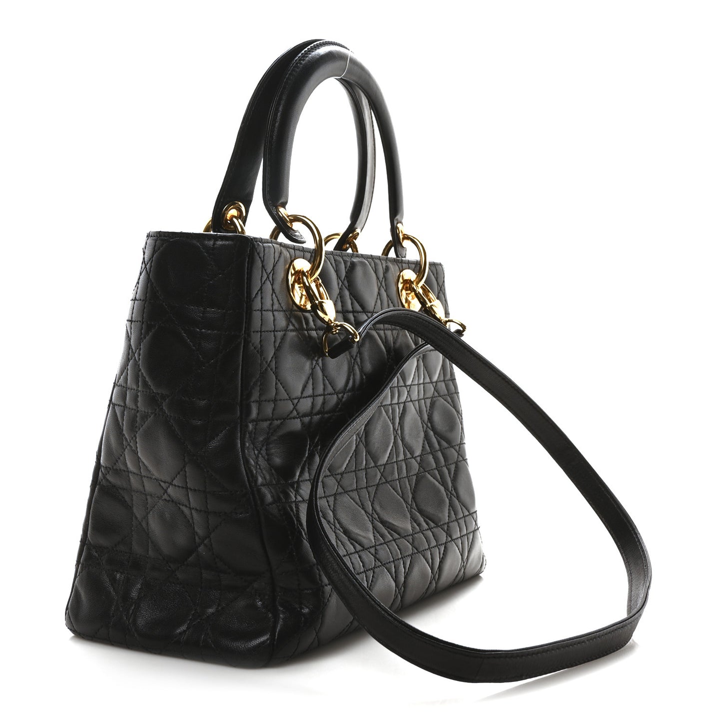 Lambskin Cannage Medium Lady Dior Black