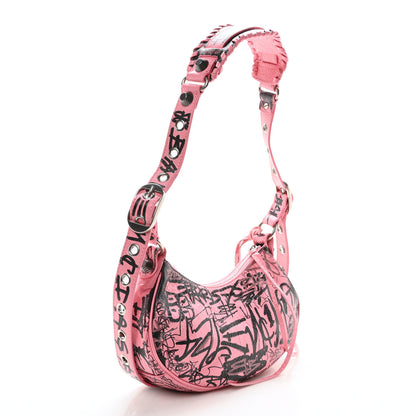 Balenciaga Agneau Arena Graffiti Le Cagole Shoulder Bag XS Sweet Pink 3 of 11