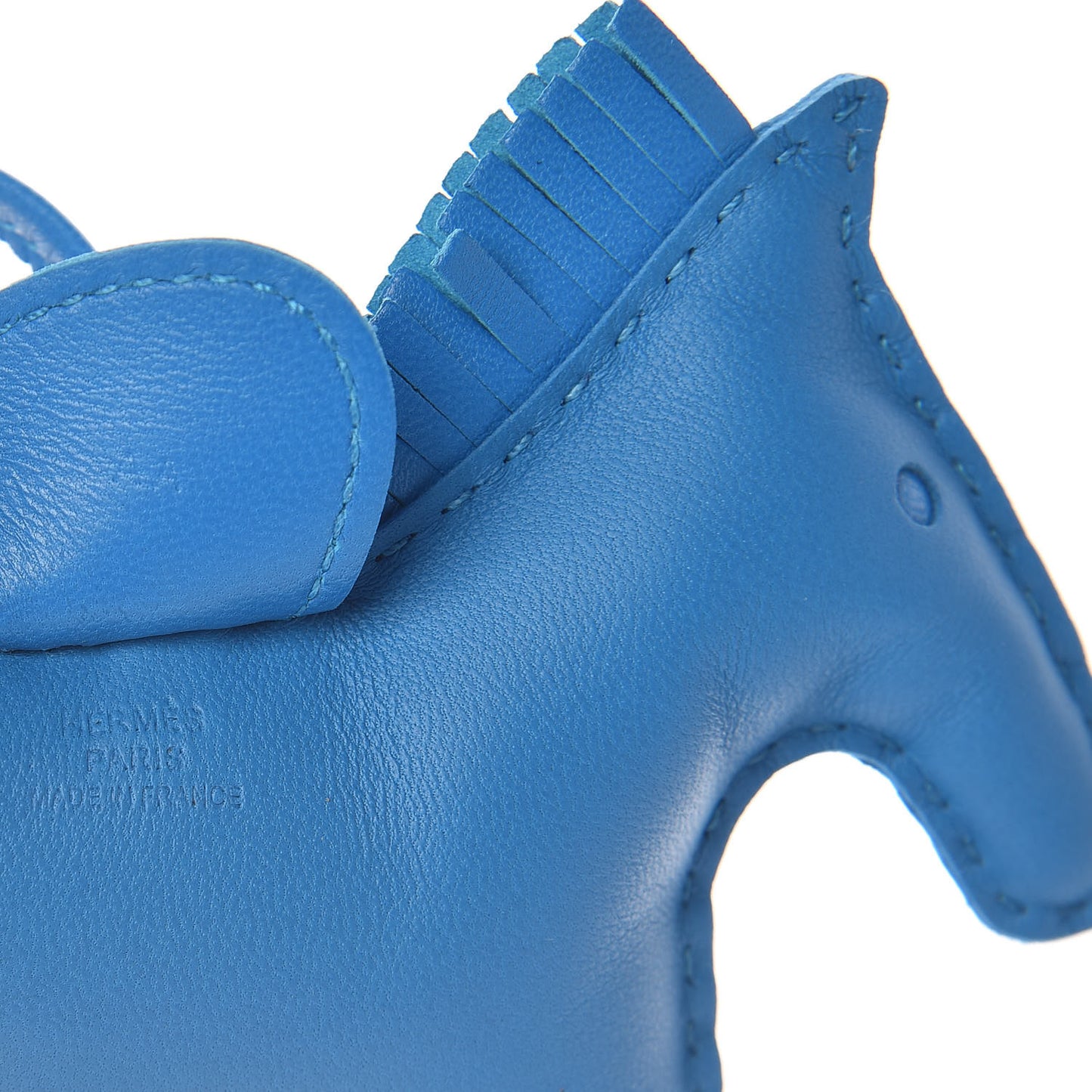 Milo Lambskin Grigri Rodeo Horse Bag Charm MM Bleu Zanzibar