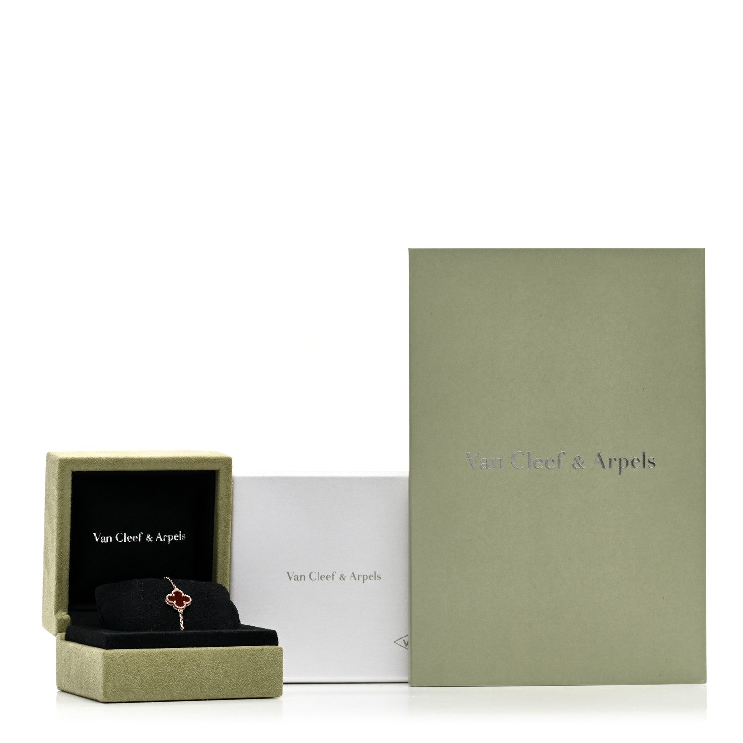 Van Cleef & Arpels 18K Rose Gold Carnelian Sweet Alhambra Bracelet 4 of 4