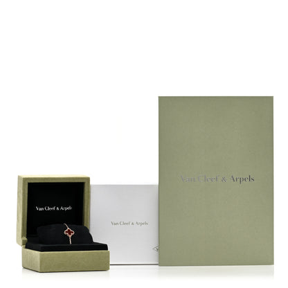 Van Cleef & Arpels 18K Rose Gold Carnelian Sweet Alhambra Bracelet 4 of 4