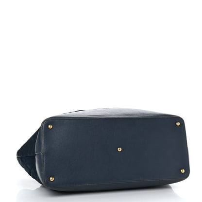 Chanel Iridescent Caviar Quilted Globe Trotter Shopping Tote Navy Blue 3 of 25