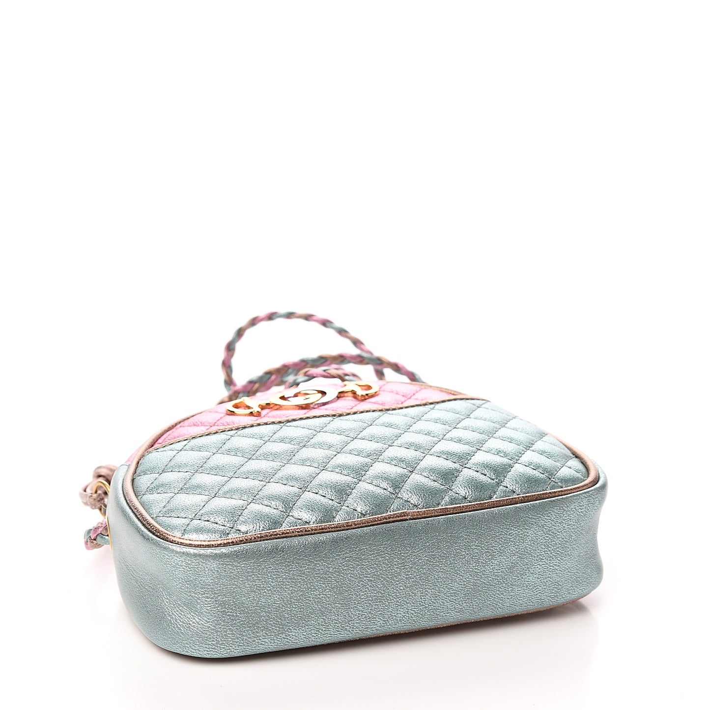 Laminated Nappa Trapuntata Mini Zumi Dome Shoulder Bag Rosa Lago Rame