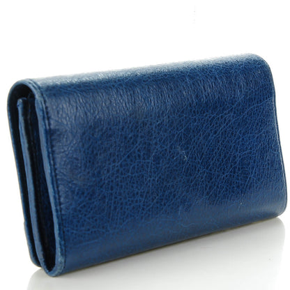Balenciaga Agneau Classic Hardware Money Wallet Bleu Mineral 3 of 8