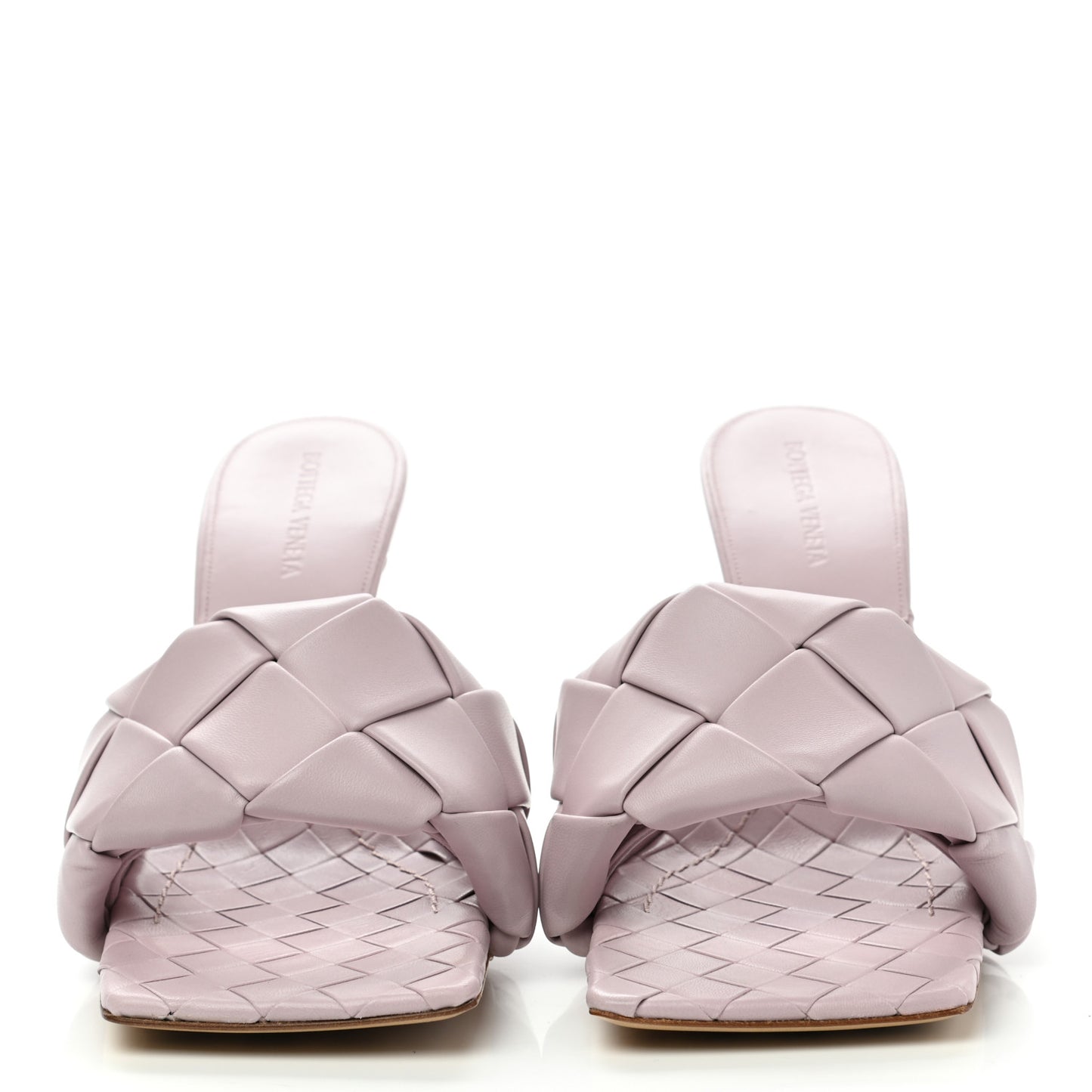 Nappa Maxi Intrecciato Lido 90mm Mule Sandals 41 Magnolia